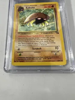 Kabuto 1999 Pokemon Fossil Unlimited 50/62 MINT Graded Card Slab CGC 9 - Image 3
