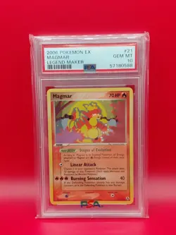 2006 Pokemon EX - Legend Maker Magmar #21 PSA 10 GEM MT Low Pop - Image 1