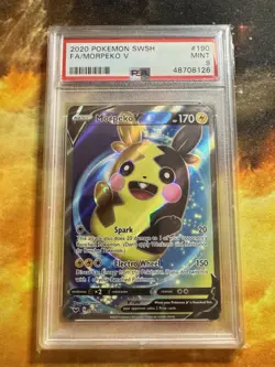 2020 POKEMON SWORD & SHIELD #190 FULL ART/MORPEKO V PSA 9 - Image 1