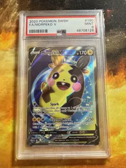 2020 POKEMON SWORD & SHIELD #190 FULL ART/MORPEKO V PSA 9 - Image 3