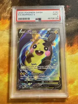 2020 POKEMON SWORD & SHIELD #190 FULL ART/MORPEKO V PSA 9 - Image 4
