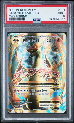 2016 POKEMON XY EVOLUTIONS #101 FULL ART/M CHARIZARD EX PSA 9 - Image 1