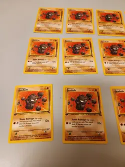 Geodude - 1st Edition - Fossil - Pokemon TCG - 47/62 MP LOT x15 - Image 2