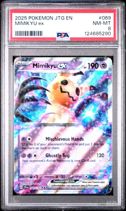 2025 POKEMON JTG EN-JOURNEY TOGETHER #069 MIMIKYU EX PSA 8 - Image 1