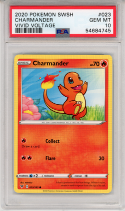 2020 Pokemon SWSH Charmander Vivid Voltage - PSA 10 - #023 Genuine - Image 1