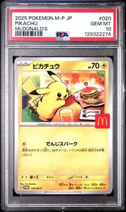 Pokemon PSA 10 Pikachu 020/M-P McDonald's Happy Set Promo 2025 Carta Giapponese - Image 1