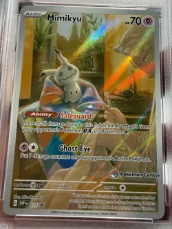 Pokemon Mimikyu Paldean Fates Pokemon Center Promo 075 PSA 10 Exclusive Stamp - Image 3