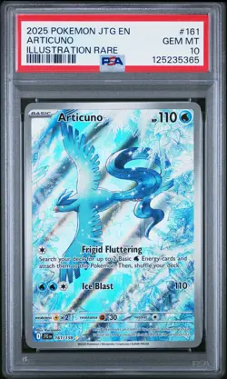 2025 POKEMON JTG EN-JOURNEY TOGETHER ILLUSTRATION RARE #161 ARTICUNO PSA 10 - Image 1