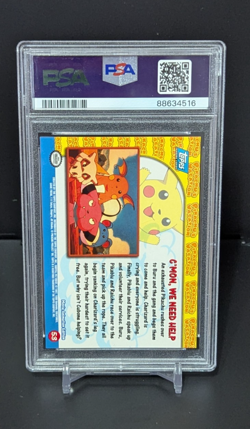1999 TOPPS POKEMON THE MOVIE EDITION C'MON, WE NEED HELP #53 PIKACHU PSA 10 GEM - Image 2