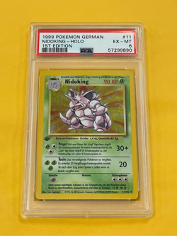 1999 Pokemon German Base Set Nidoking Holo 1st #11/102 PSA 6 - Image 1