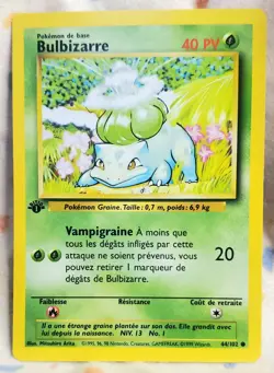 Pokemon FRENCH 1st Edition BULBIZARRE 44/102 Common 1999 NM - Image 1