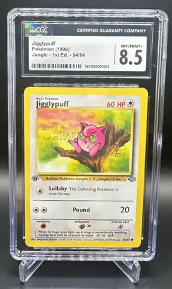 1999 Pokemon Jungle - 1st Edition - 54/64 JIGGLYPUFF - CGC 8.5 NM/MINT+ - Image 1