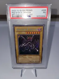 2002 Yu-Gi-Oh! Red-Eyes B. Dragon BPT-005 Limited Edition Collector's Tin PSA 7 - Image 1
