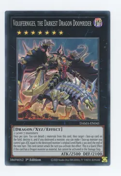 Yugioh Voloferniges, The Darkest Dragon Doomrider DAMA-EN045 Super 1st NM - Image 1