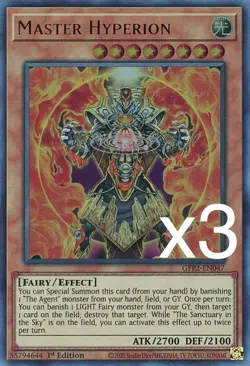 3X Yugioh Master Hyperion GFP2-EN047 Ultra Rare 1st Edition NM - Image 1