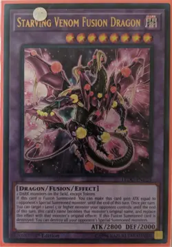 YuGiOh Starving Venom Fusion Dragon Ultra Rare 1st Edition LEDD-ENC25 NM - Image 1