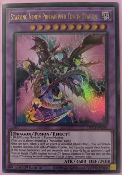 YuGiOh Starving Venom Predapower Fusion Dragon Ultra Rare DIFO-EN036 NM 1st Ed - Image 1