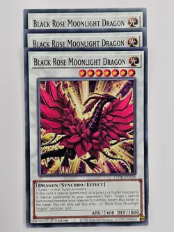 Yu Gi Oh - 3x L5DD-ENA28 Black Rose Moonlight Dragon - Common - Image 1