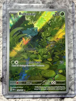 Pokemon TCG Bulbasaur Scarlet & Violet 151 Holo Illustration Rare Card 166/165 - Image 1