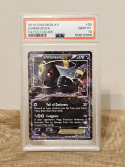Umbreon EX 55/124 Pokemon Card TCG XY Fates Collide PSA 10 GEM MT Full Art GEM - Image 1