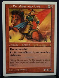 MTG Lu Bu Master at Arms Three Kingdoms Prerelease Promo Card | English | LP - Image 2