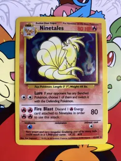 Ninetales 12/102 Holo 1999 Base Set Pokemon Card TCG NM - Image 1