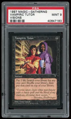 1997 MTG Magic the Gathering Card Visions Vampiric Tutor PSA 9 TCG - Image 1