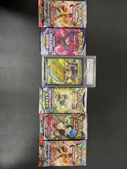 Pokemon Lot #7 5 Sealed Packs And A Graded Card - Image 1