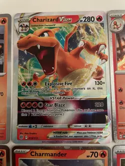 Pokemon Card Lot Of 6 Charizard, Charmander VStar Holo Rares Various Sets TCG NM - Image 5