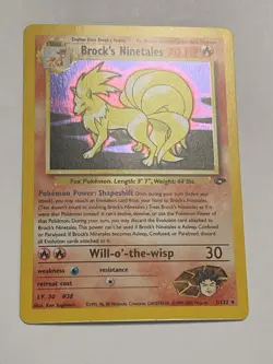 Brock's Ninetales 3/132 Gym Challenge Holo - NM Rare Pokemon Card 2000 - Image 3