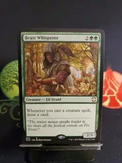 Beast Whisperer Commander: Kaldheim Regular KHC 54 Rare Green Creature Elf Druid - Image 1