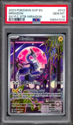 PSA 10 Pokemon Center Miraidon 013 ETB Stamp Promo Scarlet Violet IR SVP Alt Art - Image 1