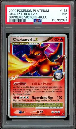 PSA 7 Charizard G LV.X 143/147 Platinum Supreme Victors Ultra Rare Holo Pokemon - Image 1
