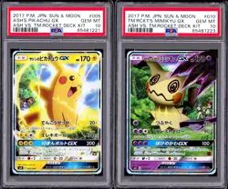PSA 10 SET 2017 Pikachu GX 005/026 Mimikyu 010 Ash vs Team Rocket Deck Pokemon - Image 1
