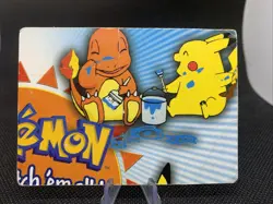 Pokemon P02 of 6 Topps Series 3 Cover / Puzzle Card Painting Pikachu Charmander - Image 1