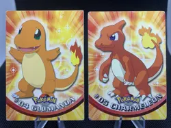 Glumanda+Charmeleon Topps Pokemon #04+05 1. Series TV Animation Ed. 1999 Glutexo - Image 1