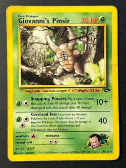 Giovanni's Pinsir 24/132 Gym Challenge Rare Pokemon Card HP - Image 1
