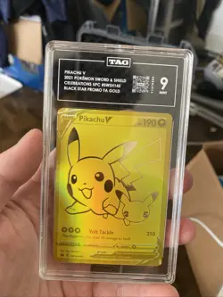 Gold Pikachu V SWSH145 Celebrations Promo Card - Pokemon TCG - Image 1