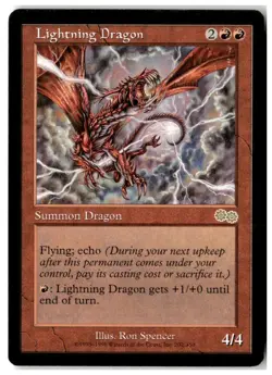 MTG Lightning Dragon - Urza's Saga Lightly Played English - Image 1