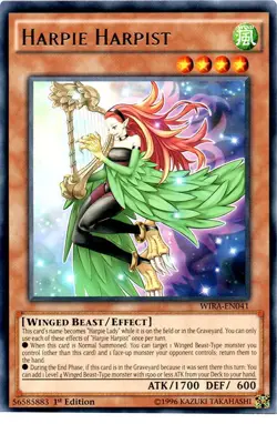 1x (EX) Harpie Harpist - WIRA-EN041 - Rare - 1st Edition YuGiOh - Image 1