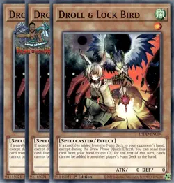 Yugioh! 3x Droll & Lock Bird L5DD-ENC04 Common 1st Ed NM - Image 1