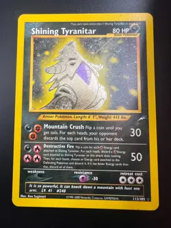 Shining Tyranitar - 113/105 - Pokemon Neo Destiny Unlimited Holo Rare Card LP - Image 1