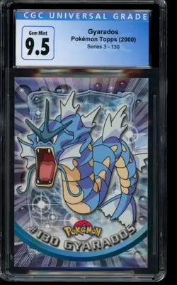 CGC 9.5 GEM MINT Pokemon Gyarados Topps Series 3 Card 130 - Image 1