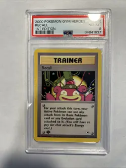 Pokemon Gym Heroes #116 - Recall - NM-MT - 1st Edition - GMA 8 POKEMON CARD - Image 1