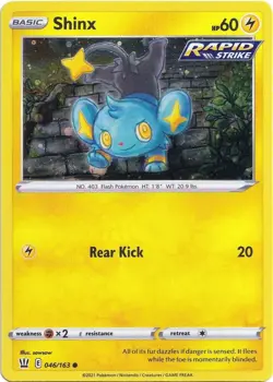 Shinx - 046/163 - Pokemon Battle Styles Sword & Shield Cosmos Holo Rare Card NM - Image 1