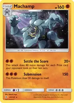 Machamp - 65/145 - Pokemon Guardians Rising Sun & Moon Holo Rare Card LP - Image 1