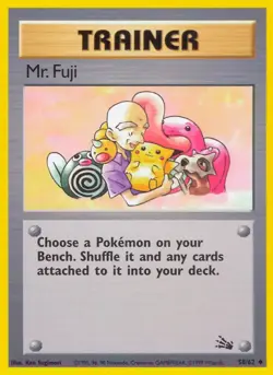 Mr. Fuji - 58/62 - Pokemon Fossil Unlimited Card WOTC MP - Image 1
