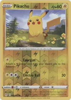 Pikachu - 049/203 - Pokemon Evolving Skies Sword & Shield Reverse Holo Card LP - Image 1