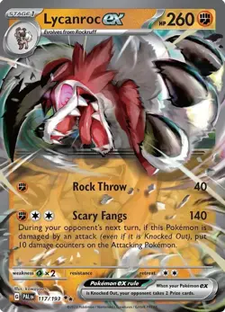 Lycanroc ex - 117/193 - Pokemon Paldea Evolved Ultra Rare Card NM - Image 1