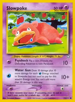 Slowpoke - 73/111 - Pokemon Neo Genesis Unlimited Card WOTC LP - Image 1
